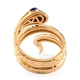Sundays Child - Lapis Lazuli Snake Ring in 14K Gold Overlay Sterling Silver, Silver wt 6.45 Gms