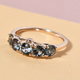 9K Yellow Gold Natural Parti Sapphire and Diamond Ring 1.53 Ct.
