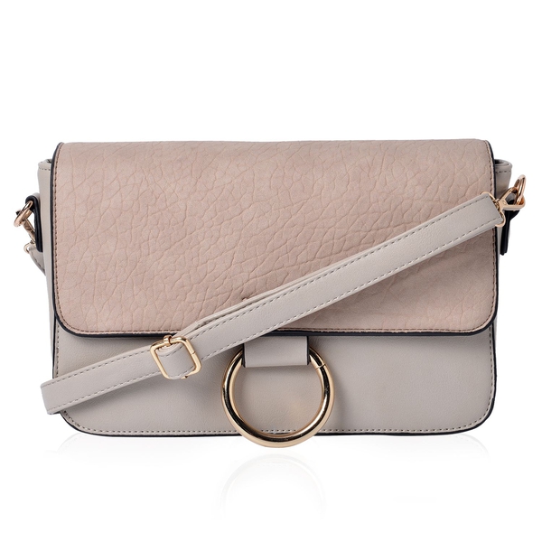 Stella Grey and Chocolate Colour Crossbody Bag with Adjustable and Removable Shoulder Strap (Size 27