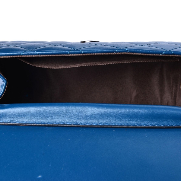Nano Royal Blue Quilted Shoulder Bag (Size 20x15x8 Cm)