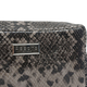 ASSOTS LONDON Sicily 100% Genuine Leather Snake Pattern Cosmetic Bag with Zipper Closure (Size 16x10x6Cm) - Nude