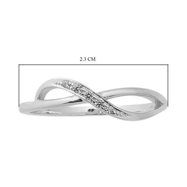 ELANZA Simulated Diamond Infinity Ring in Rhodium Overlay Sterling Silver