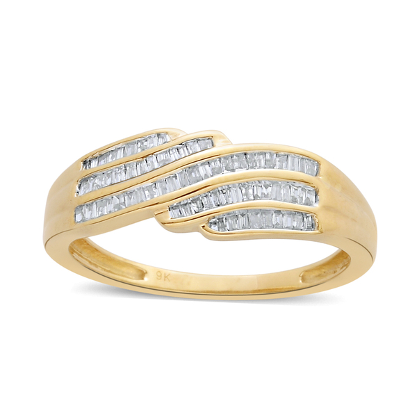 9K Y Gold SGL Cerified Diamond (Bgt) (I 3-G-H) Ring 0.250 Ct.