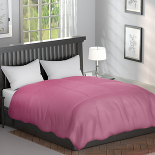Serenity Night - Mulberry Silk Duvet with Square Quilting (Size Double 200x200cm)- Smoky Pink