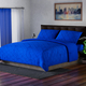 SERENITY NIGHT - 4 Piece Set Solid Microfibre Flat Sheet Fitted Sheet and 2 Pillowcases - Royal Blue