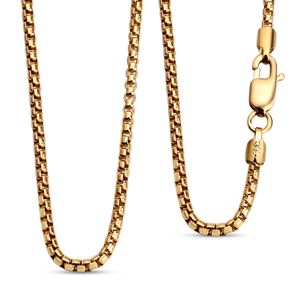 ILIANA 18K Yellow Gold Box Chain with Lobster Clasp (Size - 18), Gold Wt. 7.30 Gms