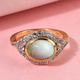 Ethiopian Welo Opal and Natural Cambodian Zircon Ring in Yellow Gold Overlay Sterling Silver 2.45 Ct