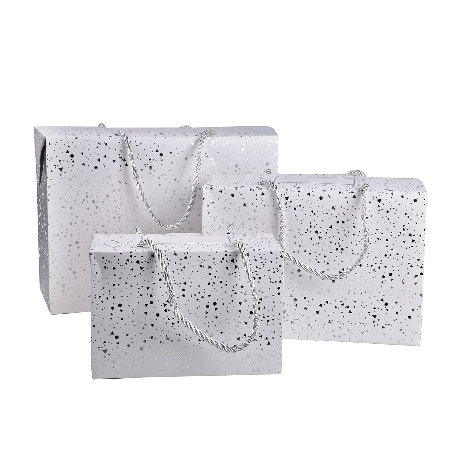 Pack of 3 Christmas Gift Bags - Includes 3 Assorted Red Foil Designs (Merry and Bright)