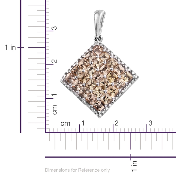 Imperial Topaz (Sqr) Pendant in Platinum Overlay Sterling Silver 2.750 Ct.