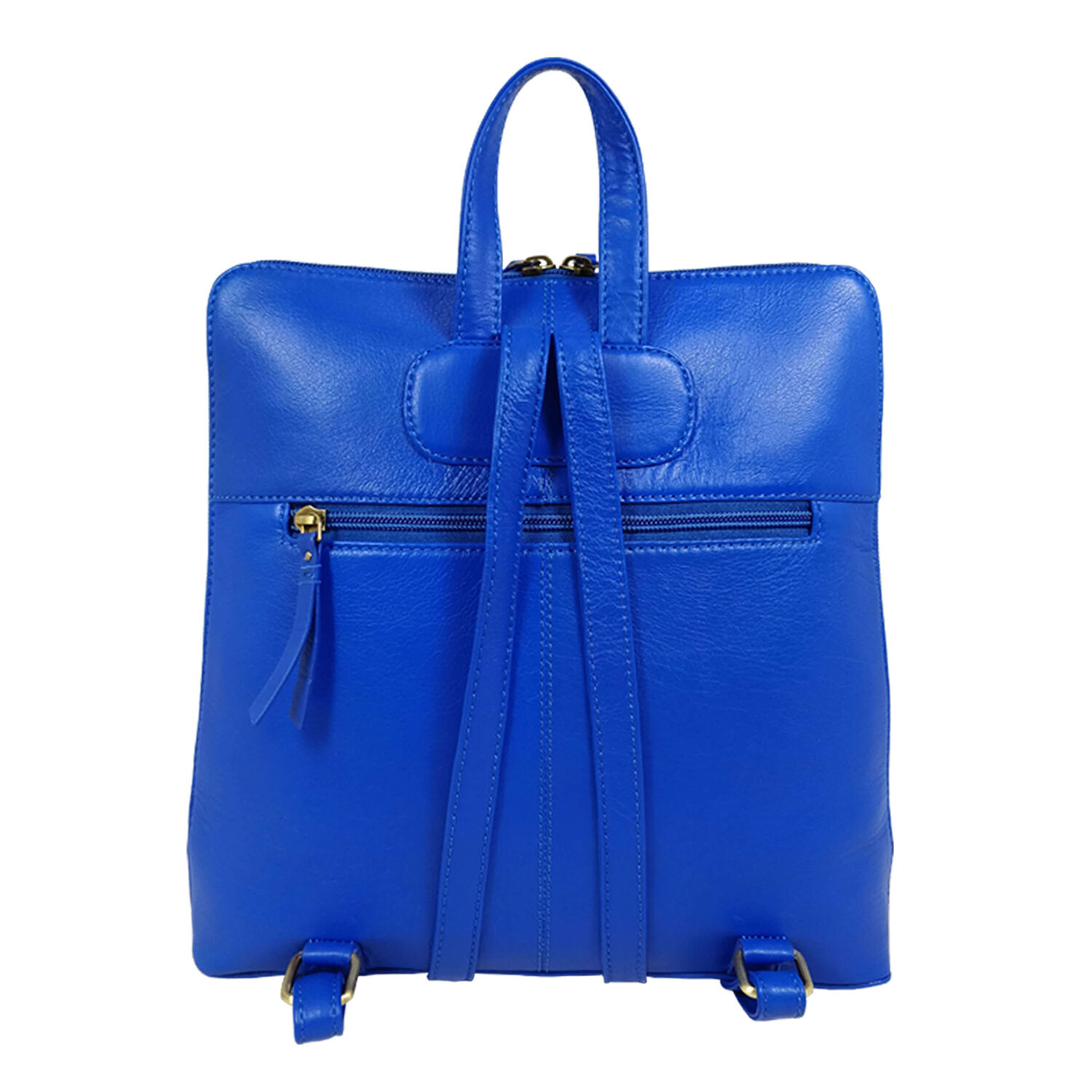 Assots London APPLE Two Way Zip Top Backpack in Cobalt Blue (Size 30x7x29.5 Cm)