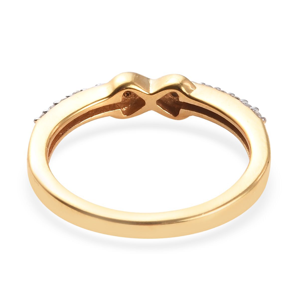 Diamond (Rnd) Infinity Promise Ring in 14K Gold Overlay Sterling Silver 0.150  Ct.