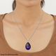 AAAA Lusaka Amethyst Pendant with Chain (Size 24) in Rhodium Overlay Sterling Silver 100.00 Ct