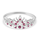 LucyQ Flame Collection - African Ruby (FF) Bangle (Size 7.5) in Rhodium Overlay Sterling Silver 3.84