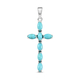 Arizona Sleeping Beauty Turquoise Cross Pendant in Sterling Silver 1.82 Ct.