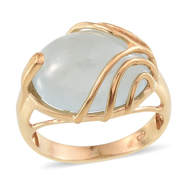 Espirito Santo Aquamarine (Ovl) Solitaire Ring in 14K Gold Overlay Sterling Silver 6.750 Ct.