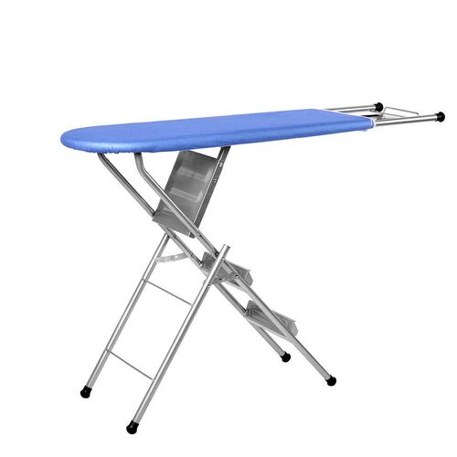 Multifunction Foldable Ironing Board with Step Ladder Blue Folded Size