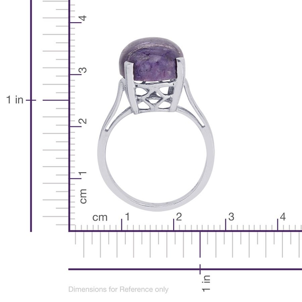 Charoite (Ovl) Solitaire Ring in Platinum Overlay Sterling Silver 8.000 Ct.
