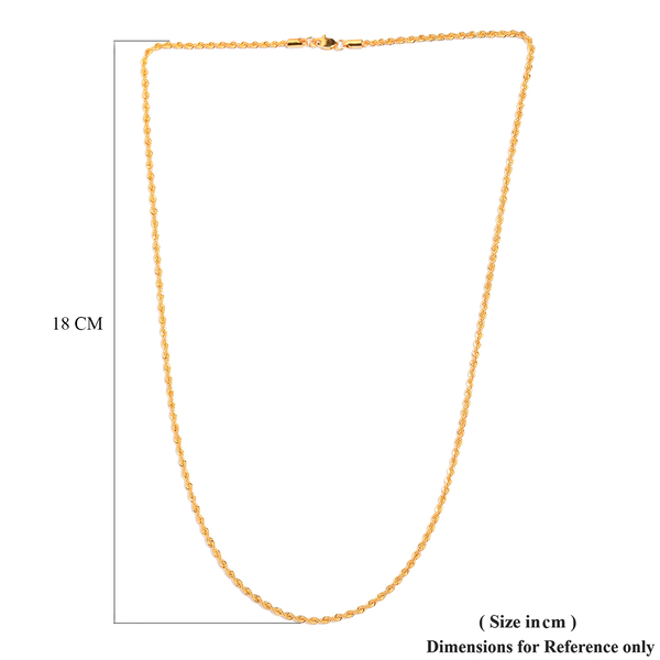 Hatton Garden Close Out Deal - 22K Yellow Gold Rope Necklace (Size - 20) with Lobster Clasp, Gold Wt 4.50 Gms
