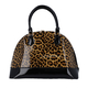 Leopard Pattern Tote Bag with Handle Drop and Shoulder Strap (Size 35x26x15Cm) - Brown & Black