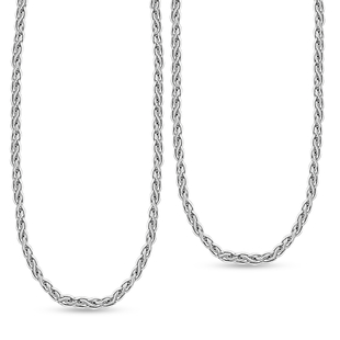 Monster Deal-  950 Platinum Spiga Necklace (Size - 18) with Spring Ring Clasp, Platinum wt 4.00 Gms