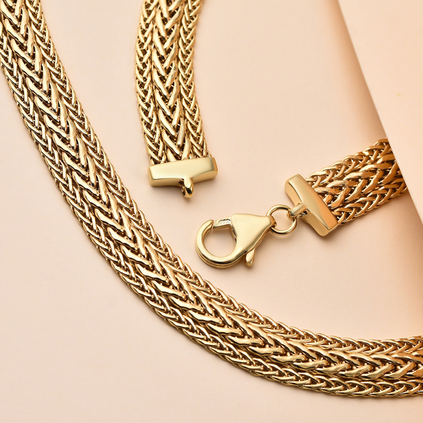 9K Yellow Gold Triple Spiga Collar Necklace (Size - 20) With Lobster Clasp, Gold Wt. 14.05 Gms