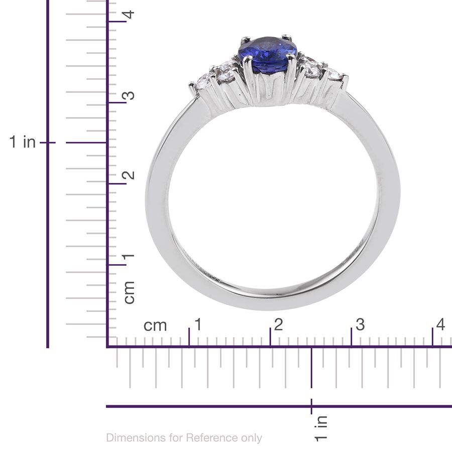 RHAPSODY 950 Platinum 1 Carat AAAA Tanzanite Oval, Diamond VS E-F Ring.