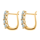 Aquamarine Hoop Earrings in 14K Gold Overlay Sterling Silver 1.46 Ct.