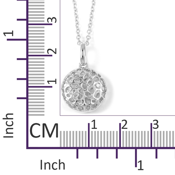 RACHEL GALLEY Rhodium Plated Sterling Silver Memento Disc Pendant With Chain (Size 30)