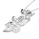 LucyQ Filigree Collection - White Freshwater Pearl Flower Petal Pendant with Chain (Size 16 with 4 inch Extender) in Rhodium Overlay Sterling Silver, Silver wt. 16.16 Gms