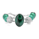 Malachite Bracelet (Size - 7.5 with Extender) in Stainless Steel 39.50 Ct.