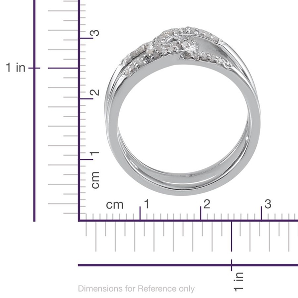 Diamond (Rnd) Interlocking Ring in Platinum Overlay Sterling Silver 0.330 Ct.