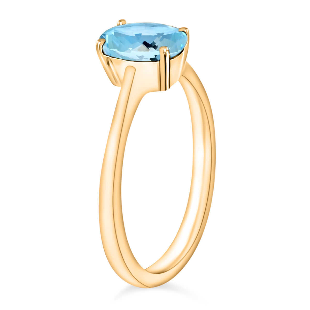 14K Yellow Gold  AA  Aquamarine Ring 1.30 ct,  Gold Wt. 4 Gms  1.300  Ct.