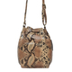 Assots London Ellen 100% Genuine Leather Snake Print Crossbody Bag with Adjustable Shoulder Strap (Size 28x25x16 cm) - Brown