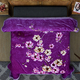 Serenity Night - Supersoft Luxurious and Comfortable Printed Flower Pattern Double Layer Blanket (Size 220x200 cm) - Purple