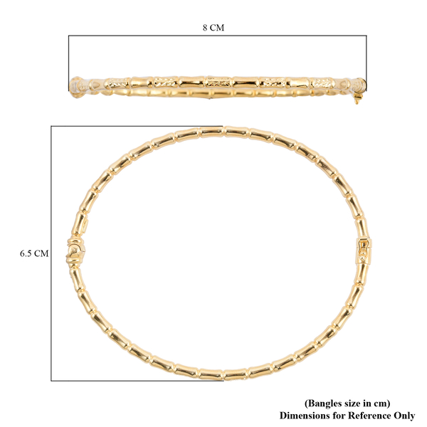 One Time Close Out Deal - 9K Yellow Gold Bamboo Bangle (Size 7.5) with Clasp, Gold Wt. 5.12 Gms