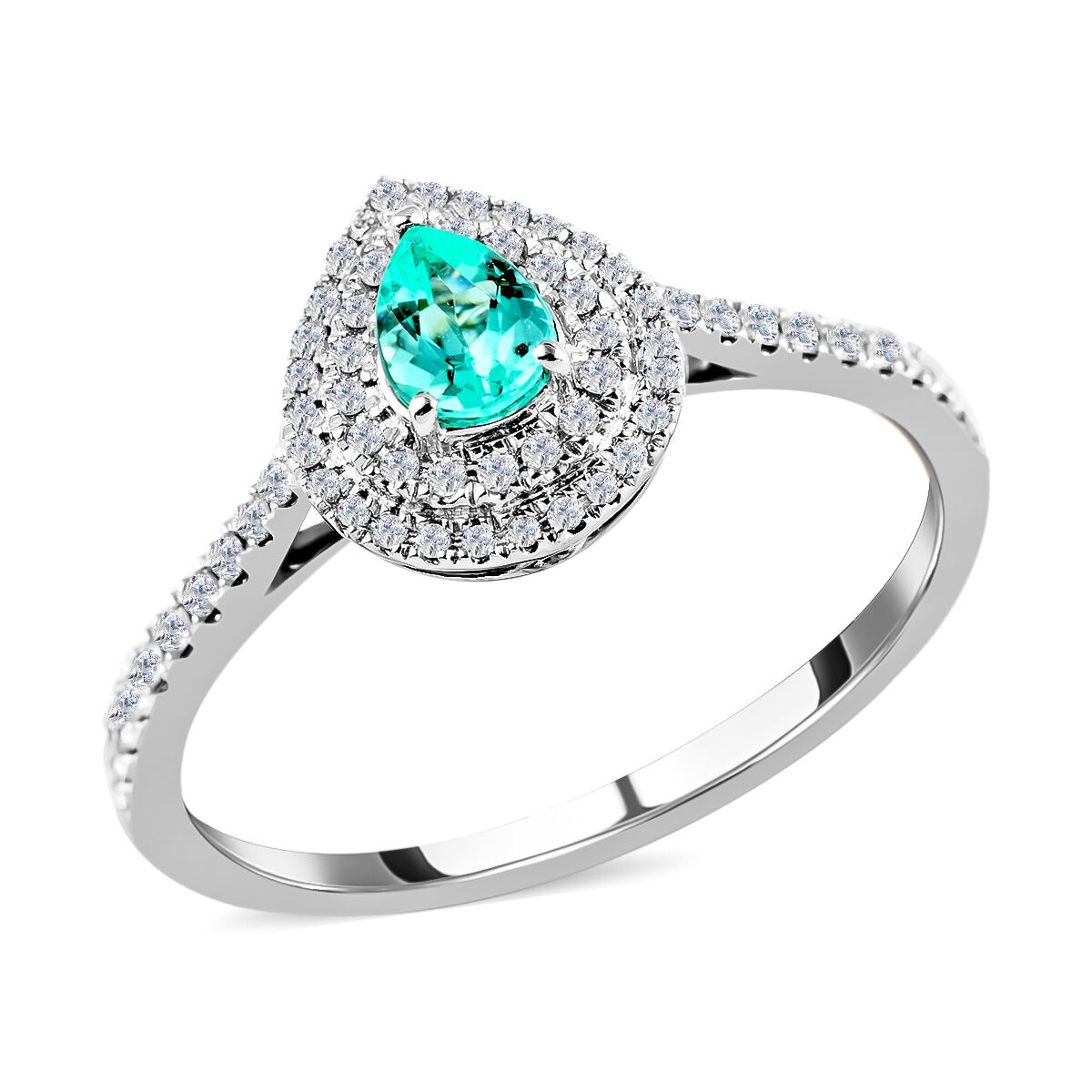 Certified and Appraised RHAPSODY 950 Platinum AAAA Paraiba Tourmaline and Diamond (VS-E-F) Double Ha