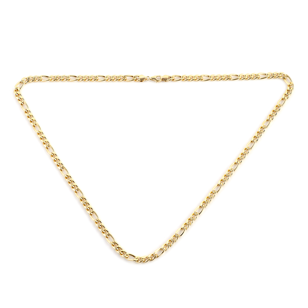Italian Made Maestro Collection - 9K Yellow Gold Figaro Necklace (Size - 20) with Lobster Clasp, Gol