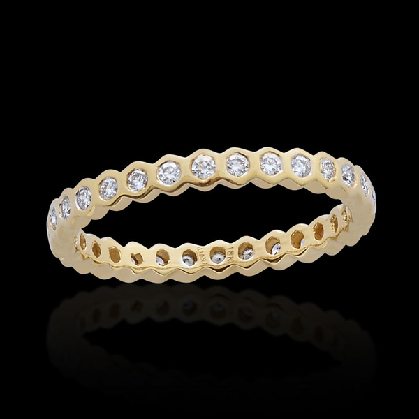 ILIANA 18K Y Gold IGI Certified Diamond (Rnd) (SI/ G-H) Full Eternity Ring 0.500 Ct.