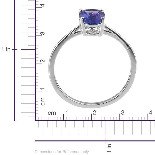 14K W Gold AA Tanzanite (Ovl) Solitaire Ring 1.500 Ct.