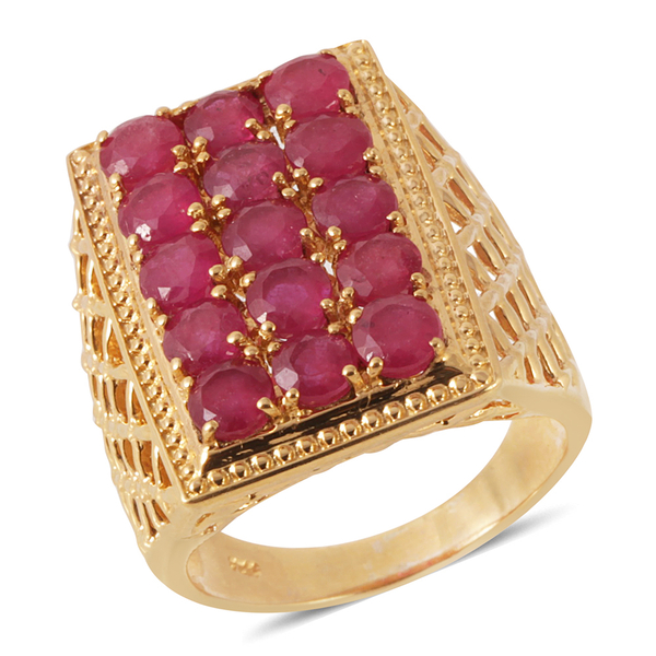 African Ruby (Rnd) Ring in 14K Gold Overlay Sterling Silver 5.750 Ct.
