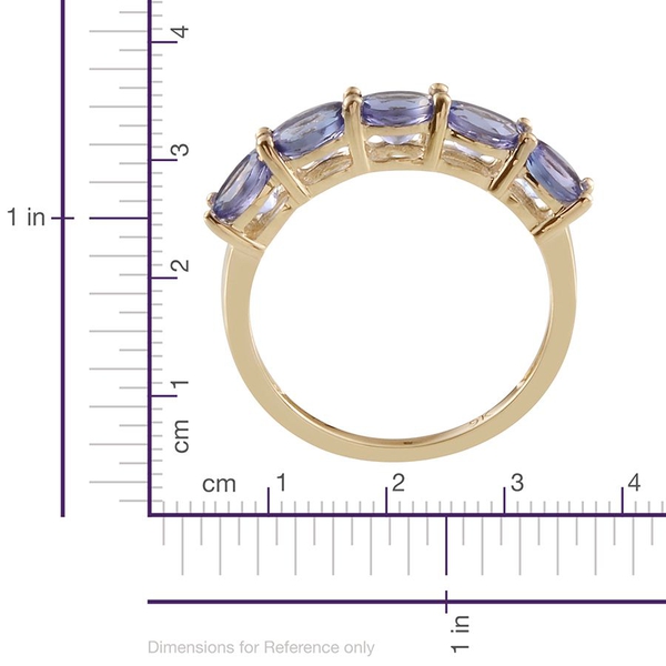9K Y Gold Tanzanite (Ovl) 5 Stone Ring 2.000 Ct.