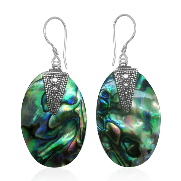 Royal Bali Collection Abalone Shell Hook Earrings in Sterling Silver 14.000 Ct.