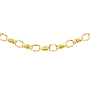 Limited Edition - 9K Yellow Gold Oval Belcher Necklace (Size - 24) with Spring Ring Clasp, Gold Wt. 