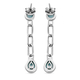 Larimar Dangling Earrings (With Push Back) in Platinum Overlay Sterling Silver 3.86 Ct