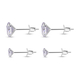 Set of 2 - ELANZA Simulated Diamond Stud Earrings (with Push Back) in Sterling Silver