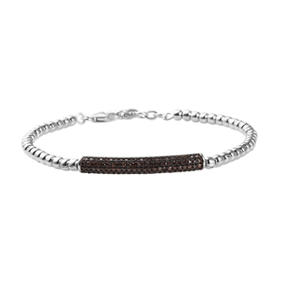 0.50 Ct Red Diamond Friendship Bracelet in Platinum Plated Silver 7 Inch