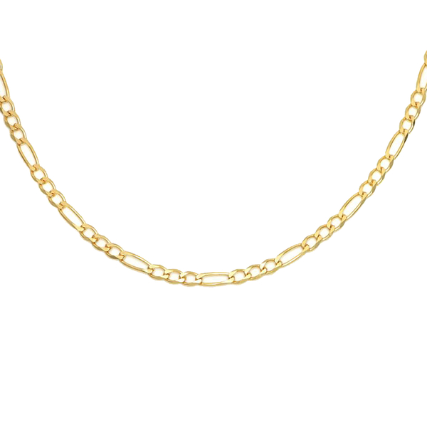 Italian Made 9K Yellow Gold Diamond Cut Figaro Necklace (Size 20), Gold Wt. 10.00 Gms