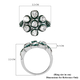 GP Italian Garden Collection - Polki Green Diamond and Kanchanaburi Blue Sapphire Ring in Platinum Overlay Sterling Silver 0.36 Ct,  Silver Wt. 5.20 Gms