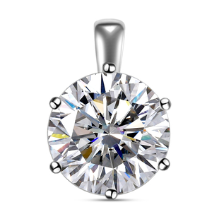 One Time Close Out Deal- 9K White Gold Moissanite (166 Facets) Solitaire Pendant 4.58 Ct.