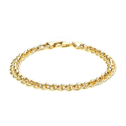 Hatton Garden Close Out Deal 9K Yellow Gold Fancy Curb Bracelet (Size